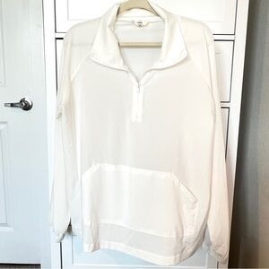 Entro Half Zip Pullover Rain Jacket Women’s Medium White Long Sleeve Semi-Sheer